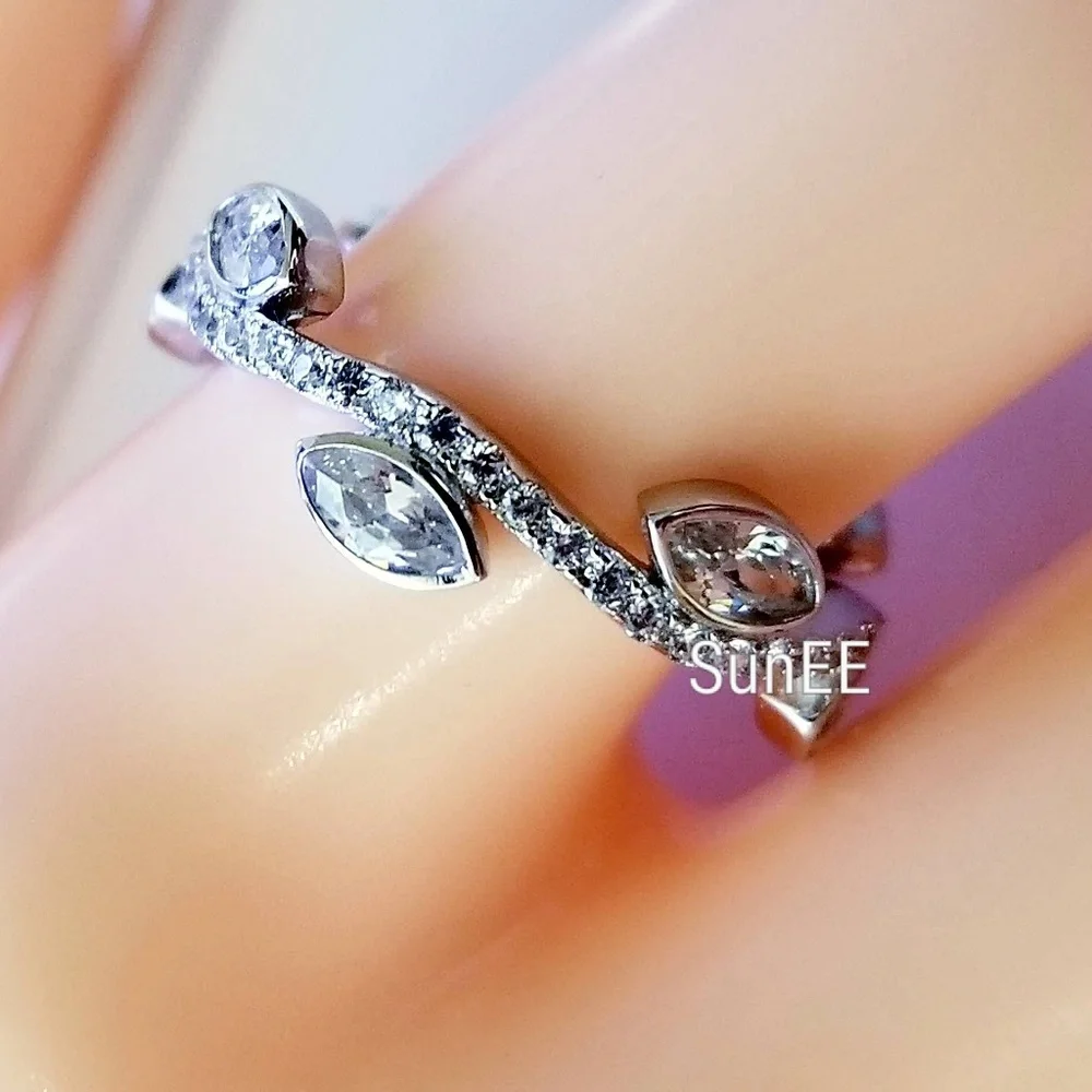 NEW WOMENS 925 WEDDING RING BAND ETERNITY RING
